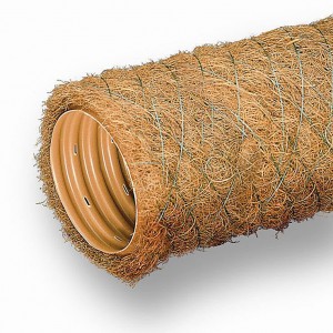Дренажная труба ПВХ гофрированная Wavin с фильтром из кокосового волокна Ø200 мм